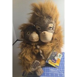 Vtg 2000 Toys R Us Stuffed Animal Planet Monkey Orangutan Swinger & Baby w/Tags
